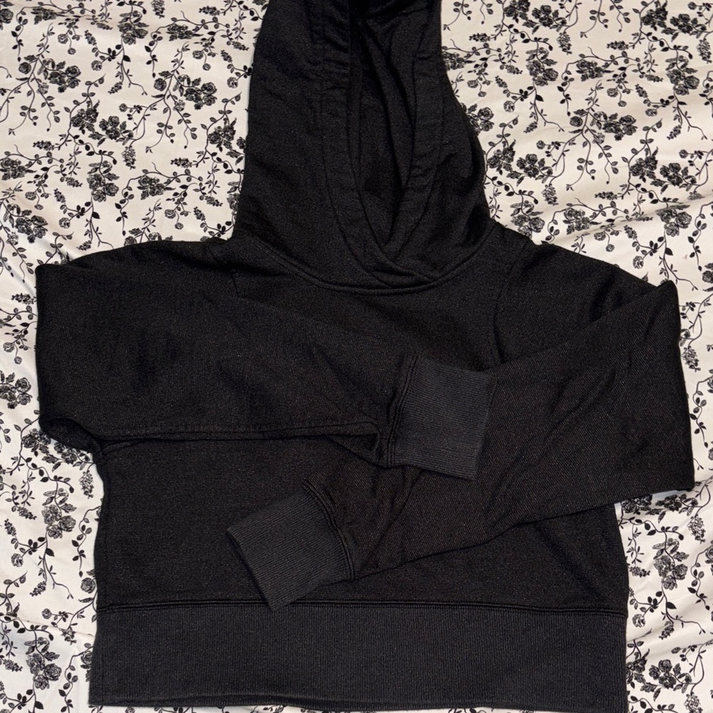 Black Cropped Hoodie